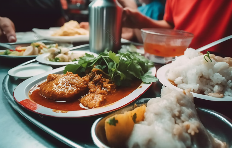 丰富的美食街小吃摊熟食酱料聚餐饮食实拍图,高清,摄影图,摄影图片,图片大全,摄影图免费下载